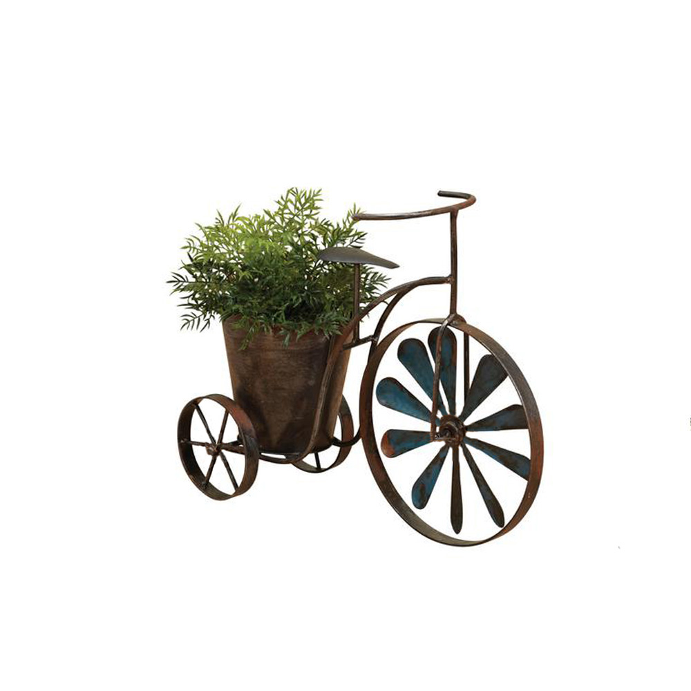 Tricycle Planter w/Wind Spinner Spokes