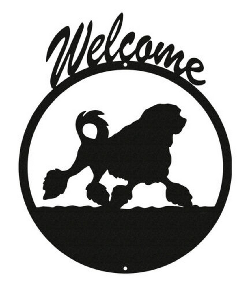 LOWCHEN Dog Black Metal Welcome Sign
