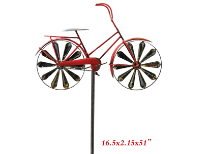 Bicycle wind spinner stake